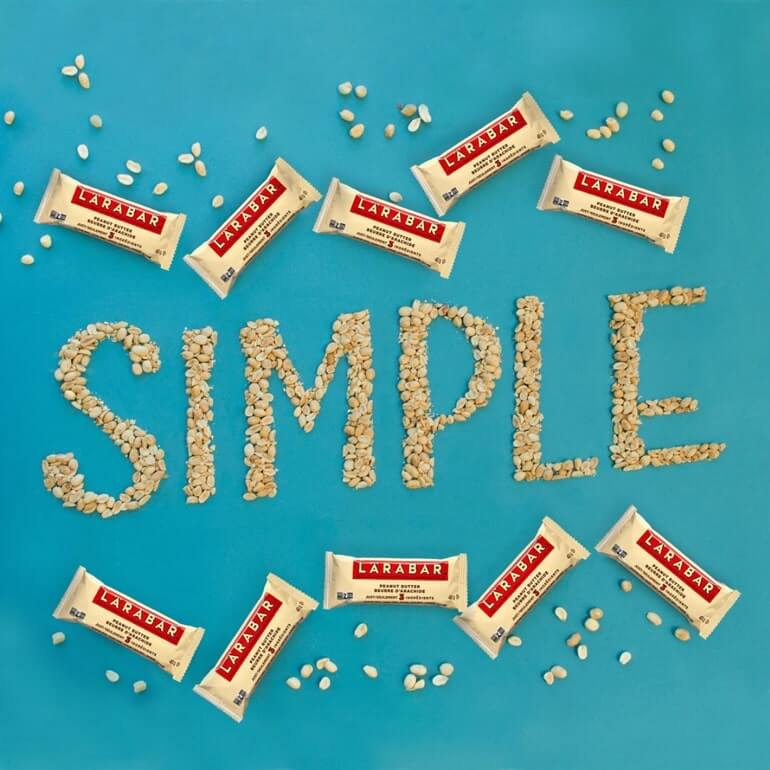 The word simple spelled out using ingredients