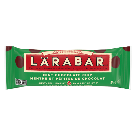 Larabar CA, Mint Chocolate Chip, front of single pack, 45g